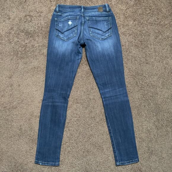 BKE Jeans Womens 28 ( 29 x 30 ) Denim Stella Low Rise Ankle Skinny Distressed - Picture 4 of 10